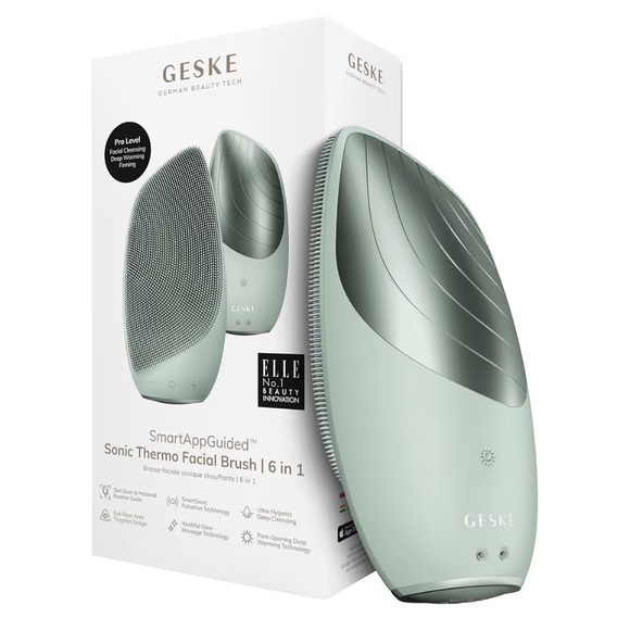NIB Geske Sonic Thermo Facial Brush 6-in-1 - Green